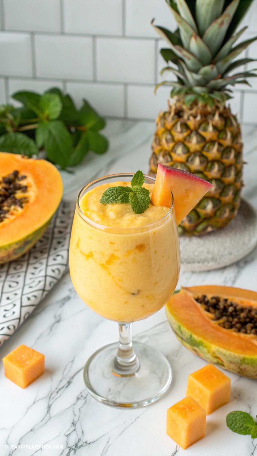 papaya smoothie recipes Tropical Papaya Pineapple Smoothie Combine papaya with fresh pineapple coconut milk and ice for a tropical taste