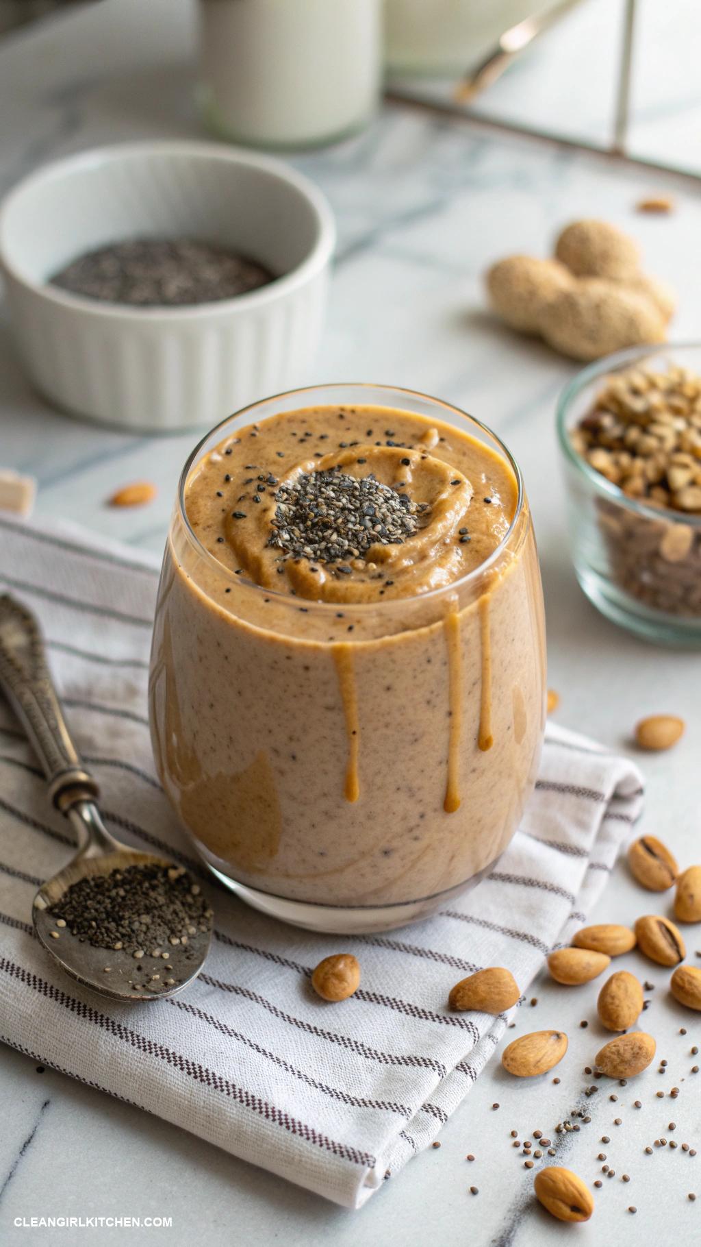 peanut butter smoothie recipes Peanut Butter and Chia Seed Smoothie