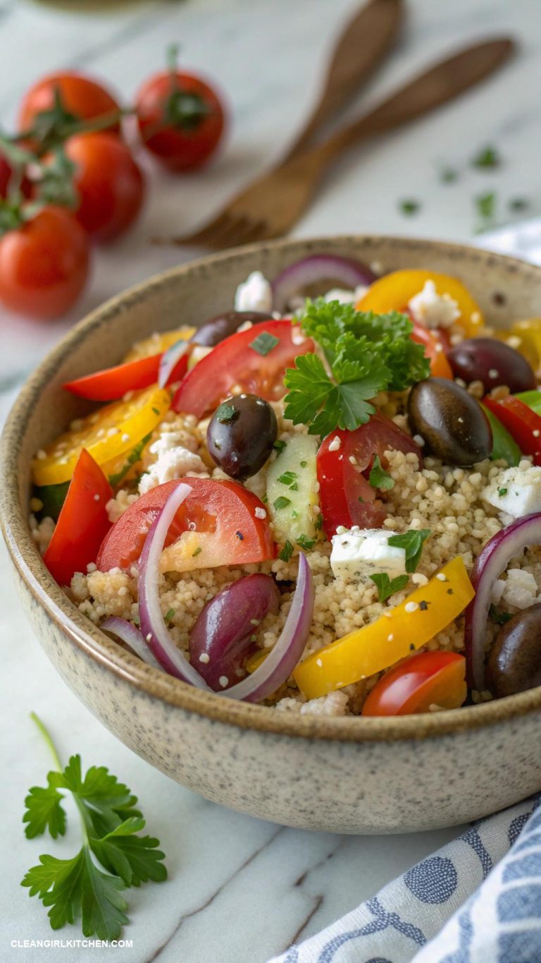 quinoa salad recipes Greek Quinoa Salad with Olives Red Onion and Bell Peppers