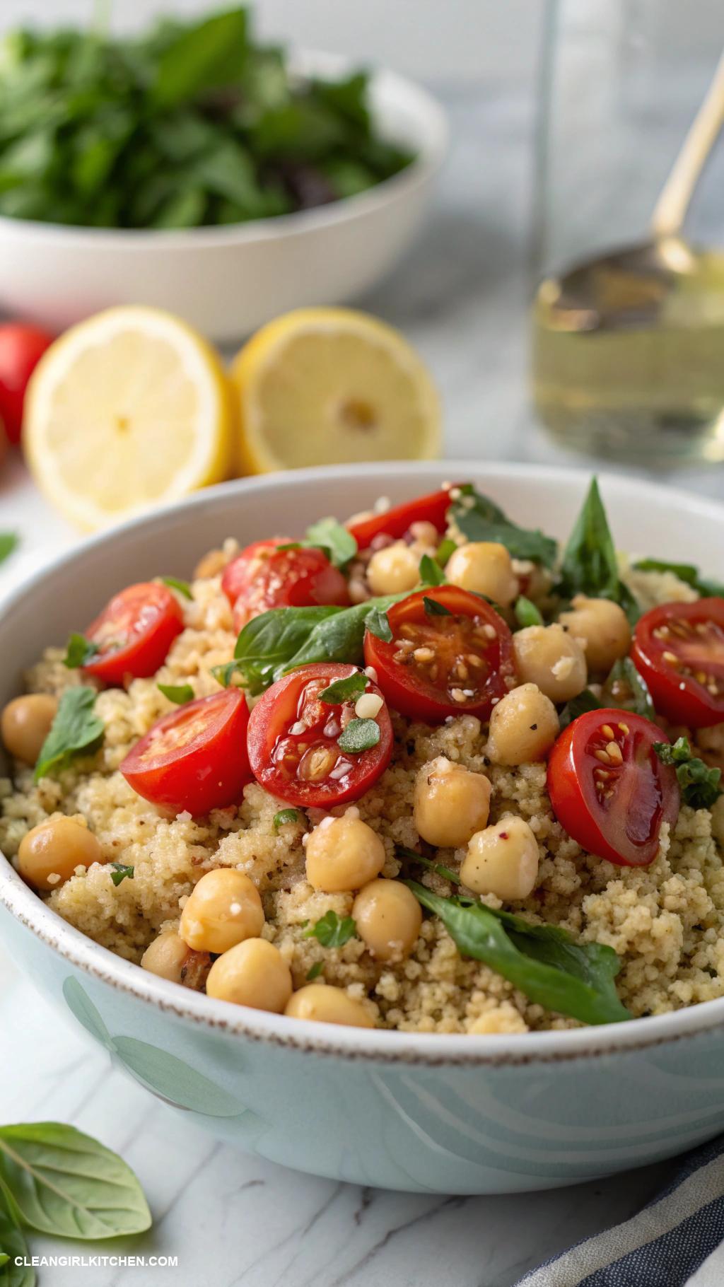 quinoa salad recipes Lemon Basil Quinoa Salad with Chickpeas and Cherry Tomatoes