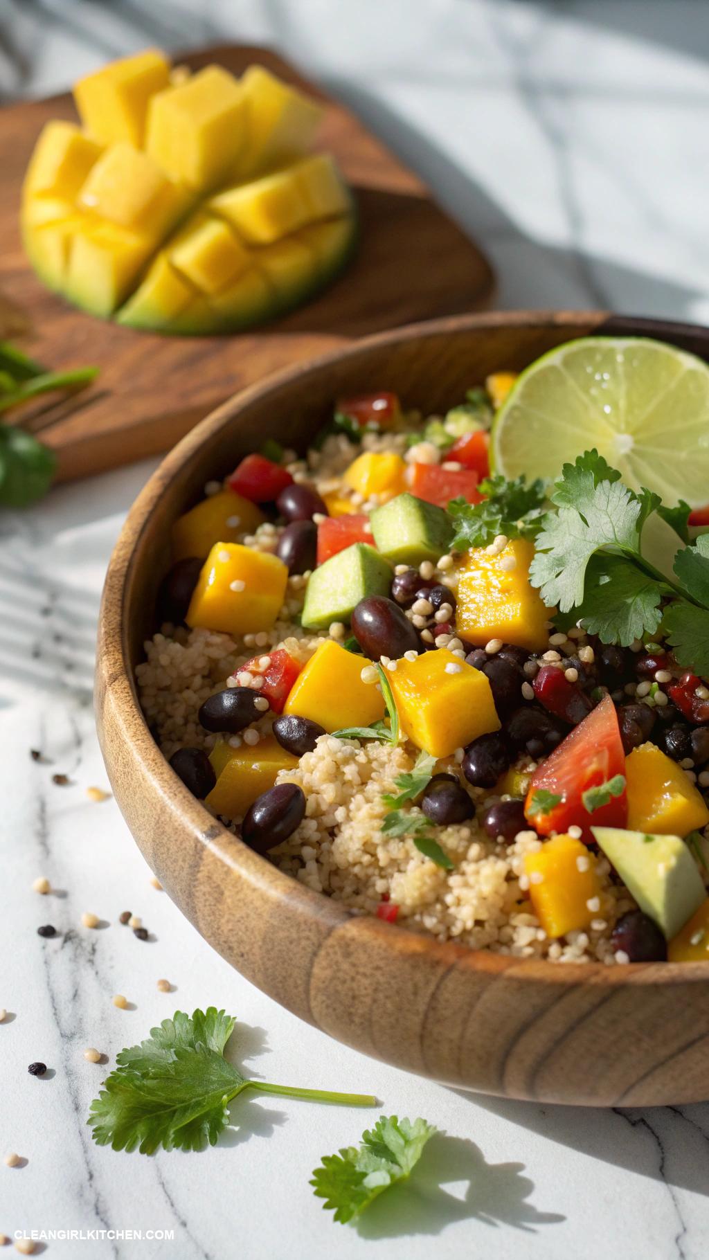quinoa salad recipes Tropical Quinoa Salad with Mango Black Beans and Lime
