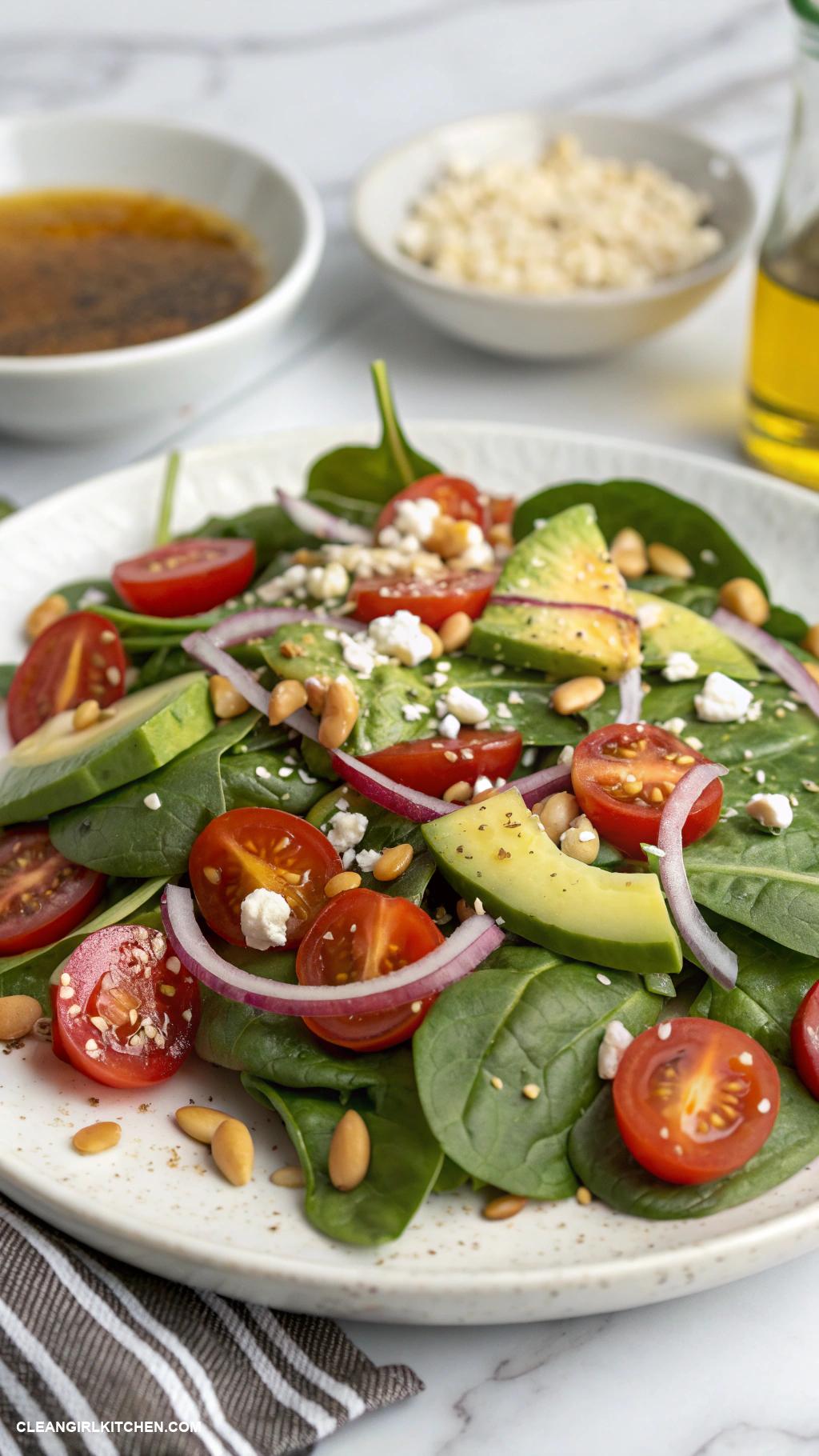 spinach salad recipes Spinach Salad with Lemon Vinaigrette
