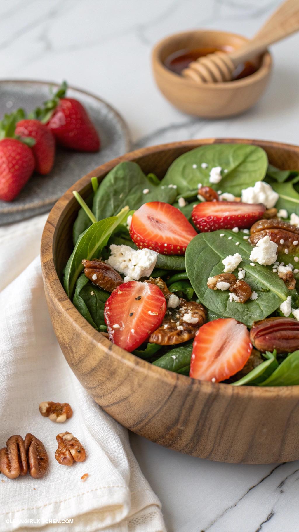 spinach salad recipes Strawberry Spinach Salad with Feta Cheese