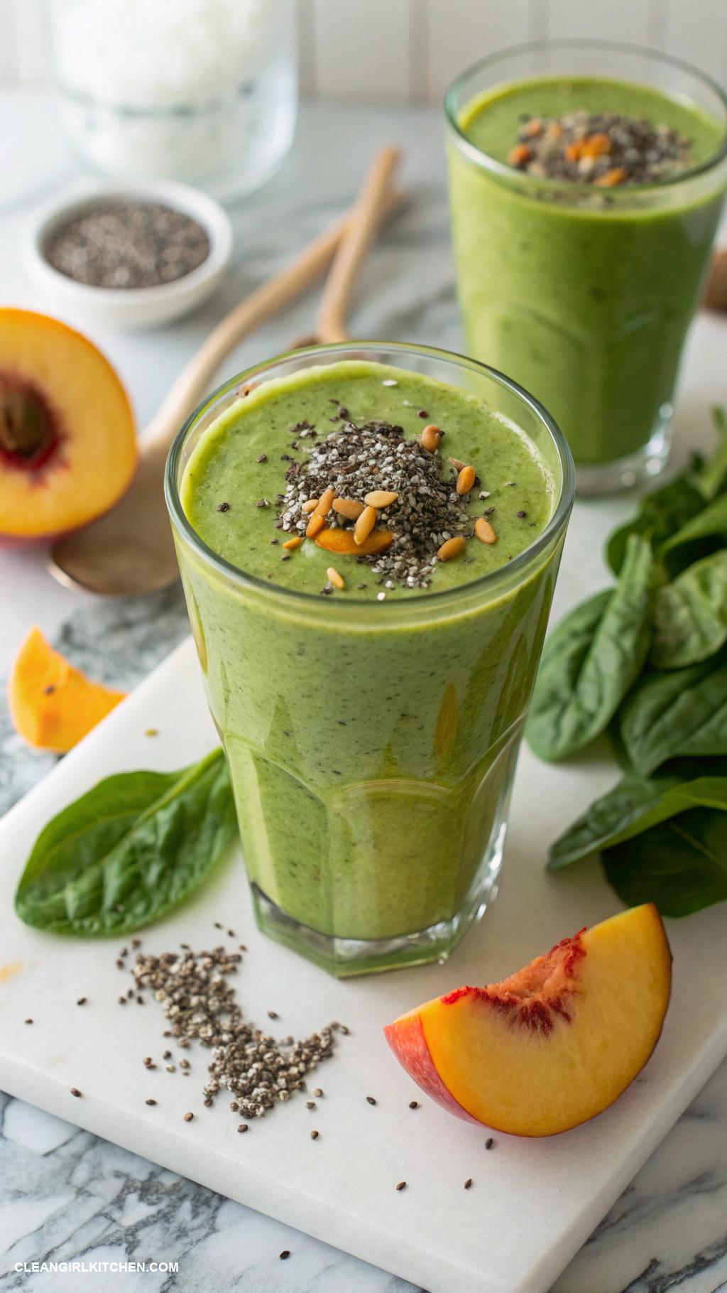 spinach smoothie recipes Peach Spinach Smoothie