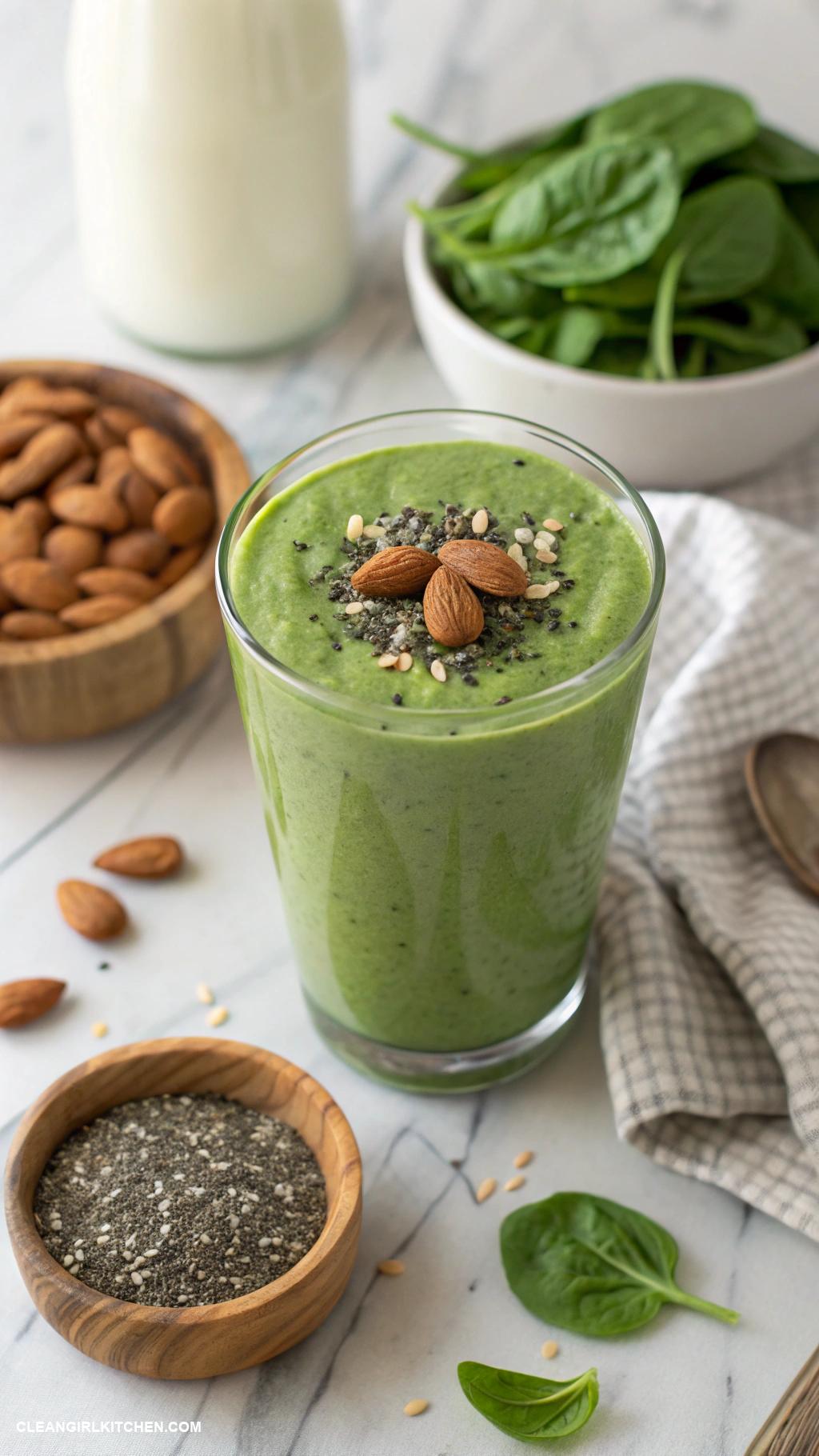 spinach smoothie recipes Spinach Almond Butter Smoothie
