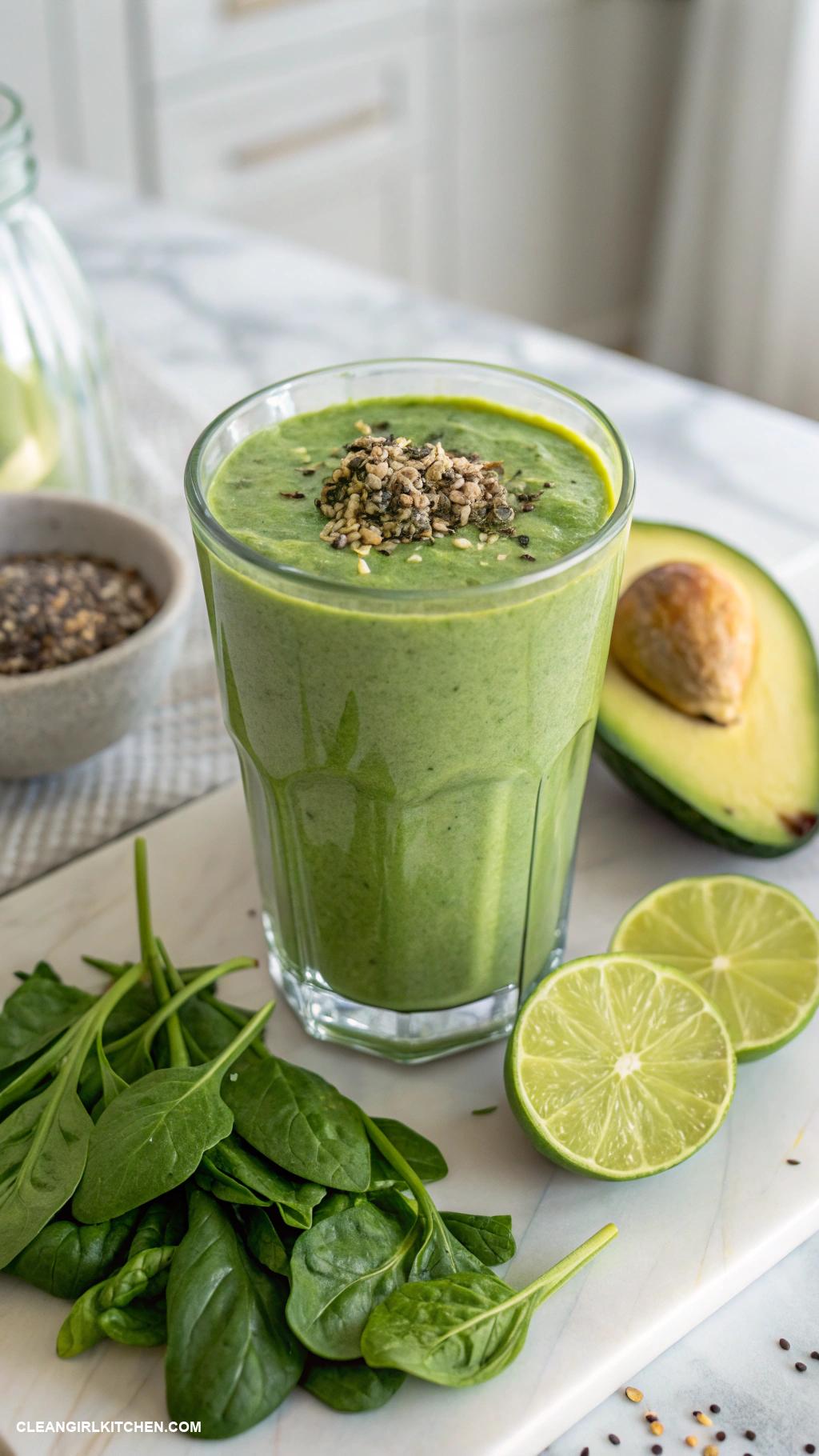 spinach smoothie recipes Spinach and Avocado Green Smoothie