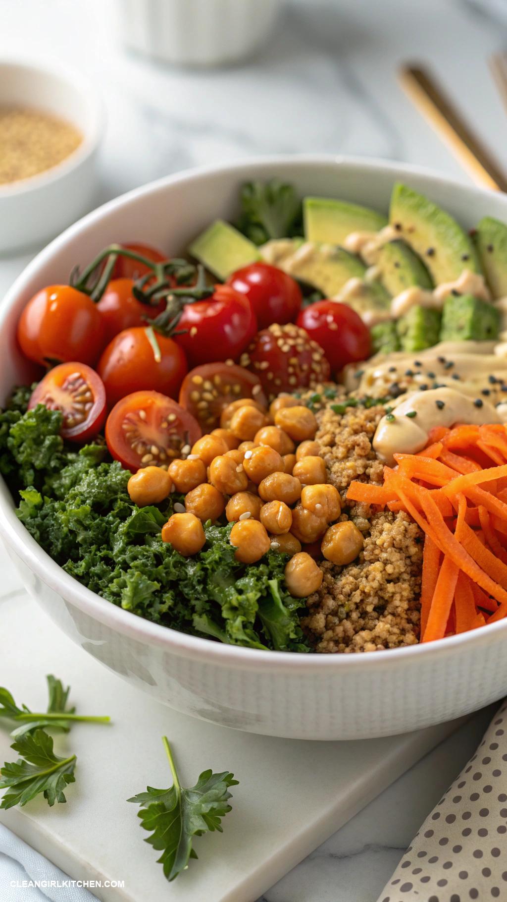 vegan buddha bowls Quinoa and Kale Buddha Bowl
