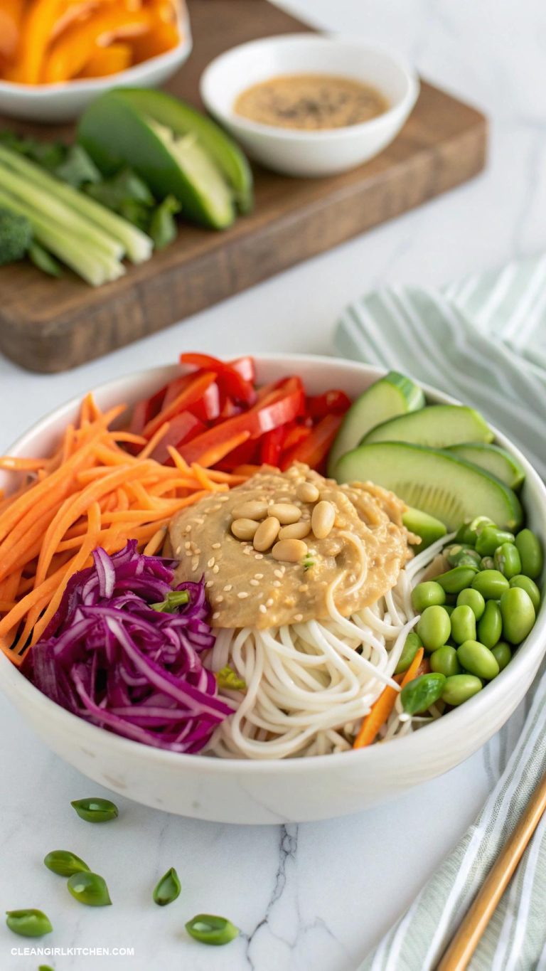 vegan buddha bowls Thai Peanut Noodle Buddha Bowl