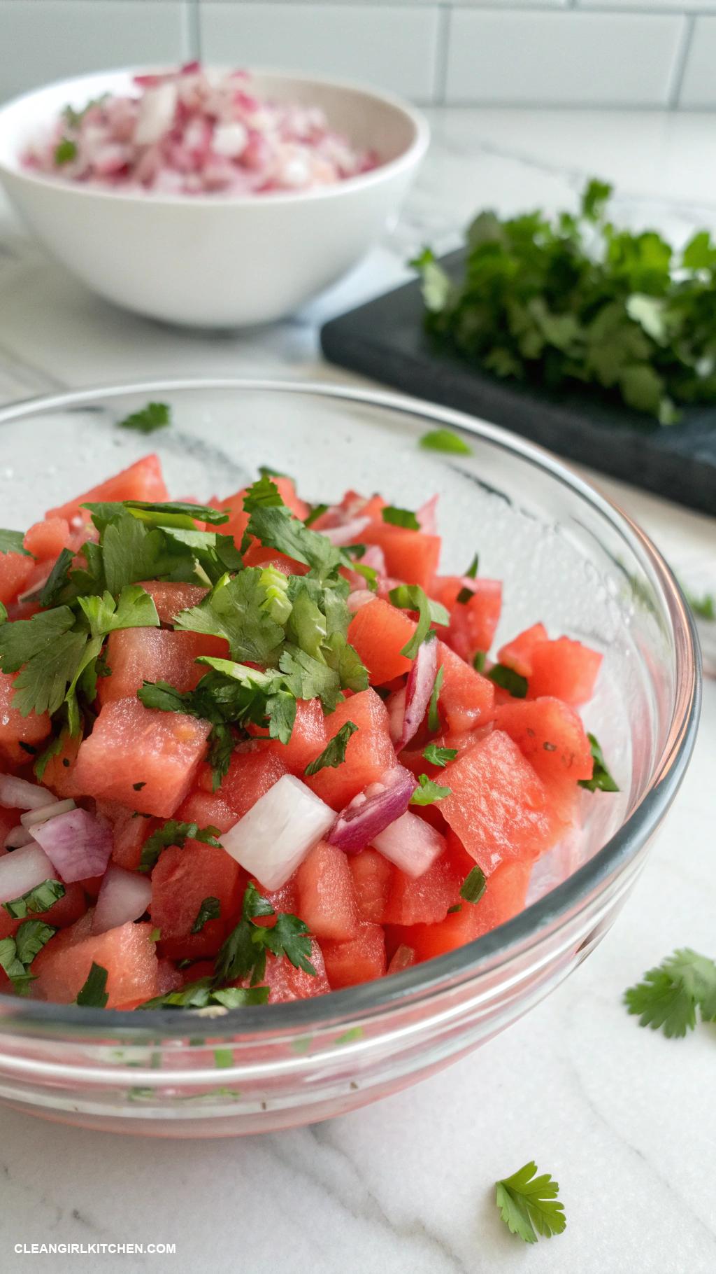 watermelon salads Watermelon Salsa with Red Onion and Cilantro