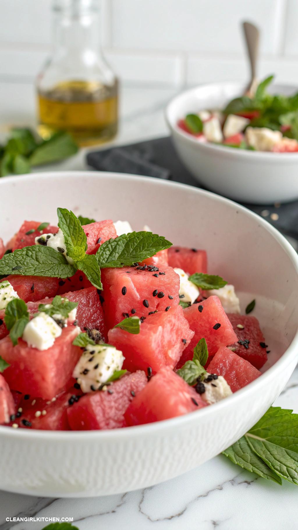 watermelon salads Watermelon and Feta Salad with Mint