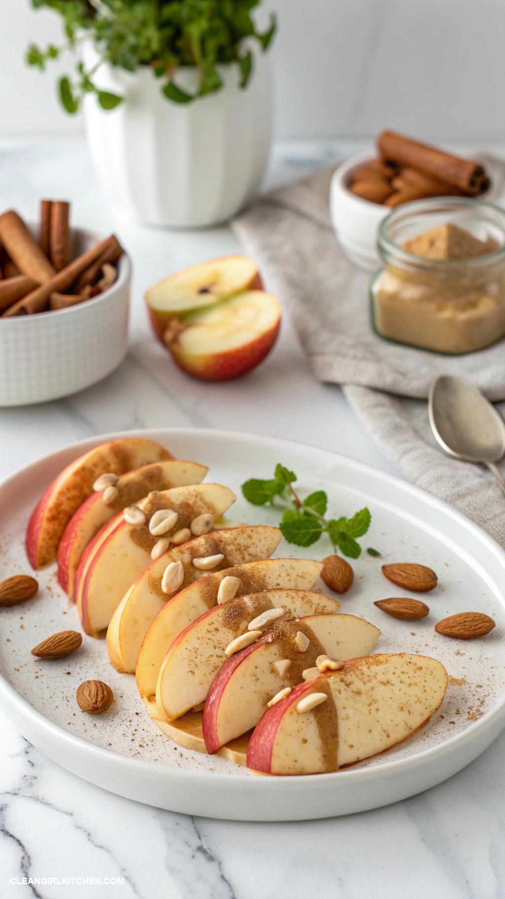 healthy appetizers Apple Slices with Almond Butter