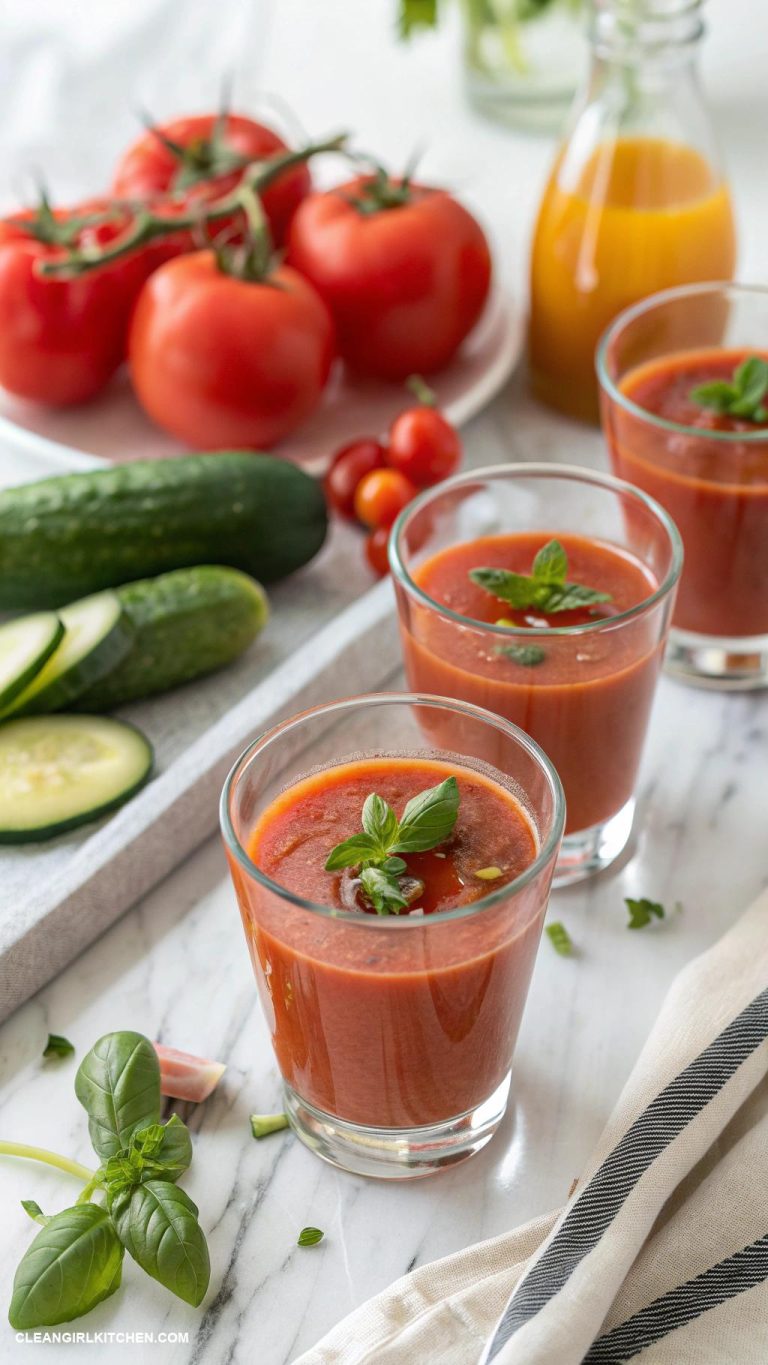 healthy appetizers Chilled Gazpacho Soup Shots