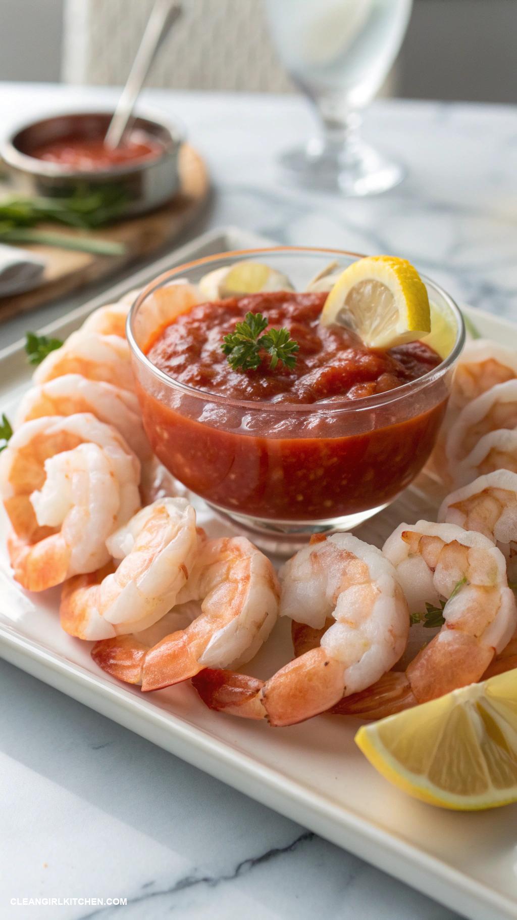 healthy christmas appetizers Shrimp Cocktail with Homemade Cocktail Sauce