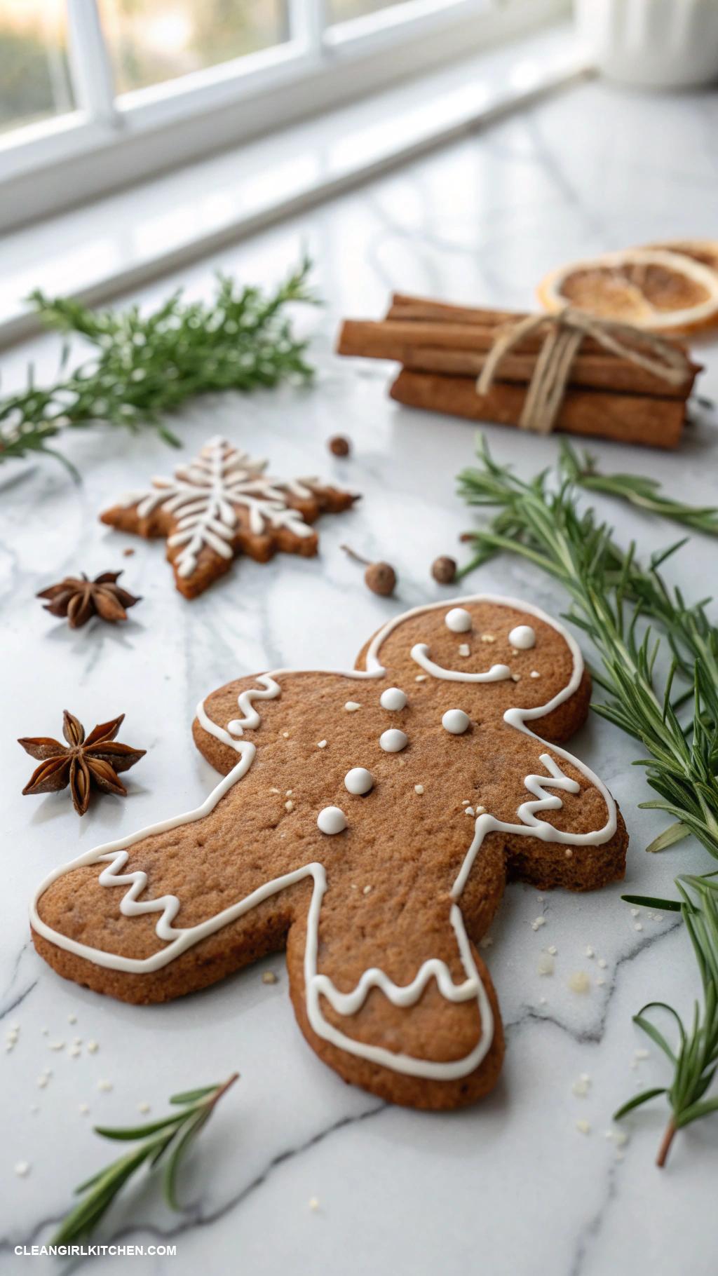healthy christmas baking Almond Flour Gingerbread Cookies