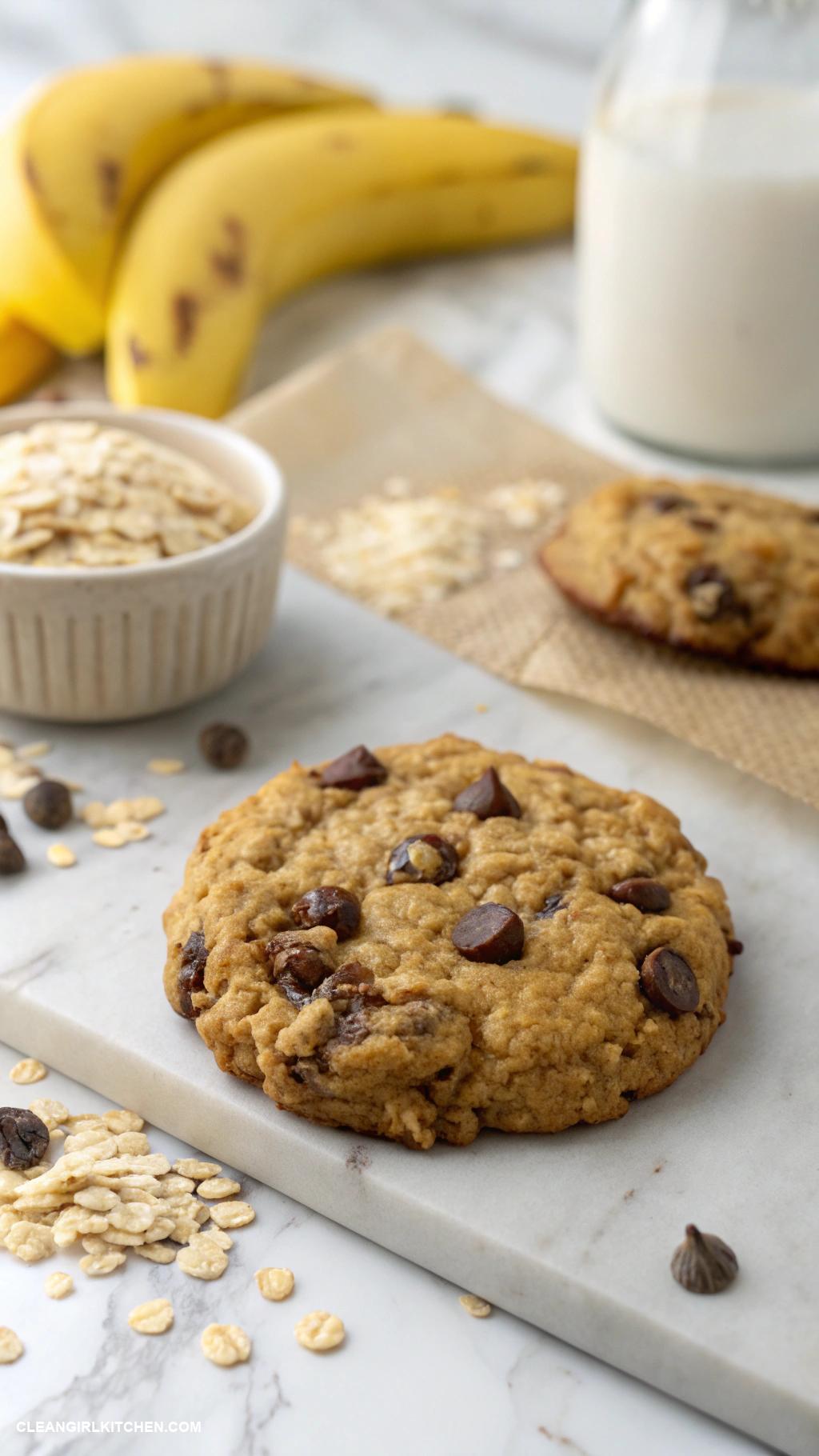 healthy christmas baking Banana Oatmeal Chocolate Chip Cookies