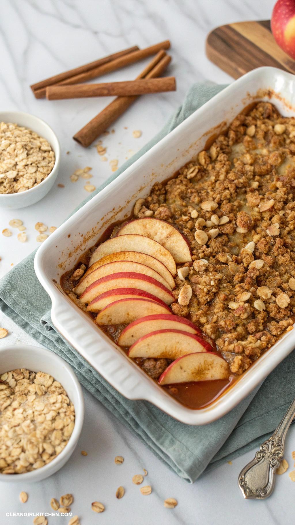 healthy christmas baking Healthy Apple Crisp with Oat Topping