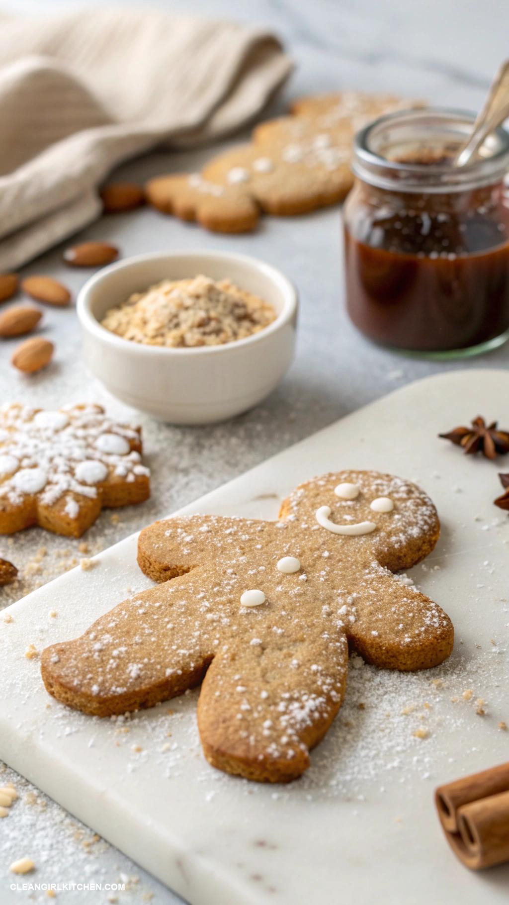 healthy christmas cookies Almond Flour Gingerbread Cookies