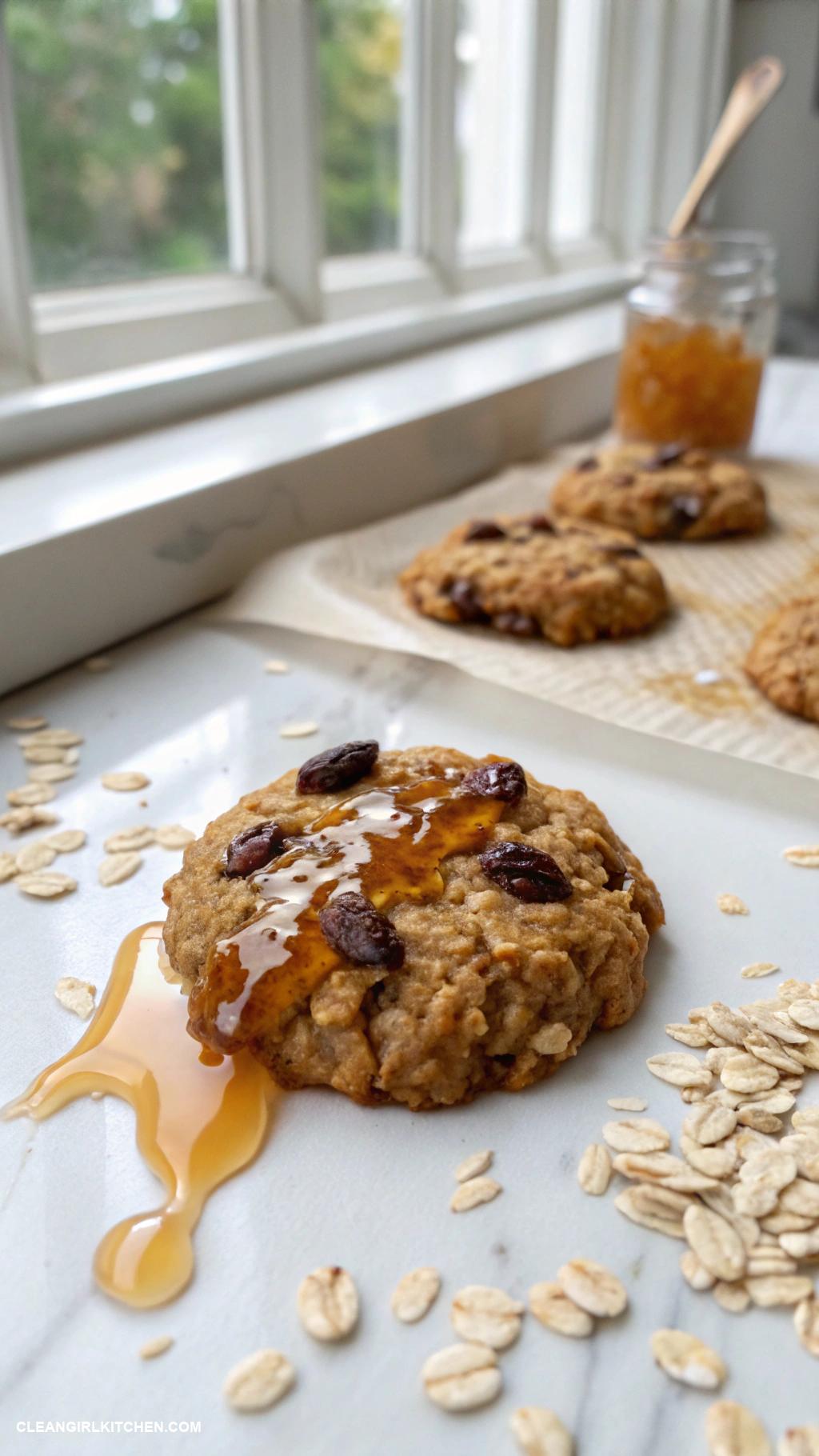 healthy christmas cookies Oatmeal Raisin Cookies with Maple Syrup