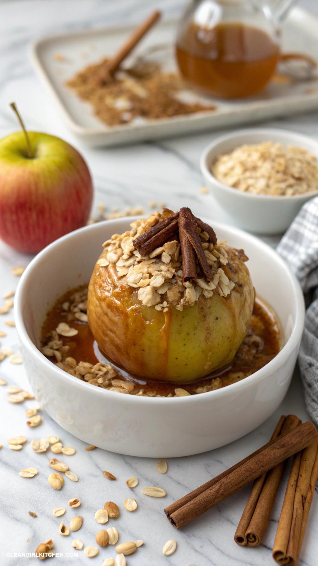 healthy christmas desserts Baked Apples with Cinnamon and Oats