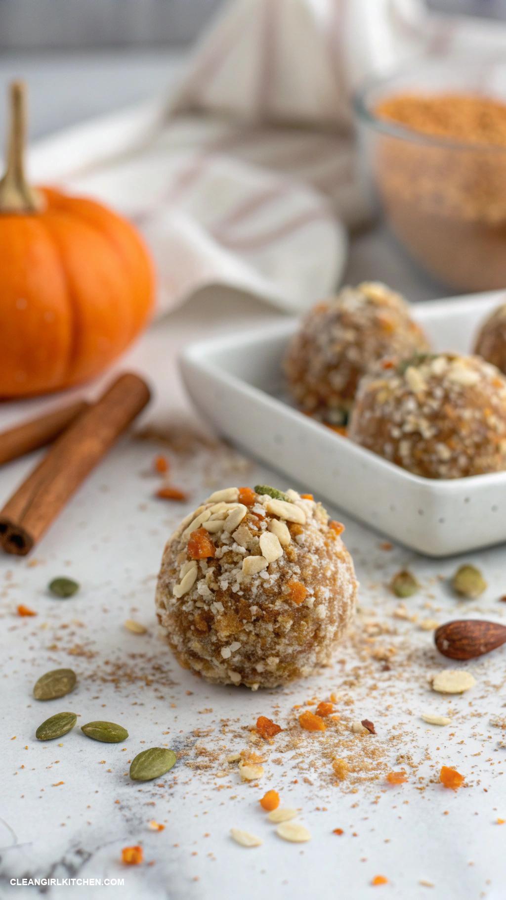 healthy christmas desserts Pumpkin Spice Energy Bites