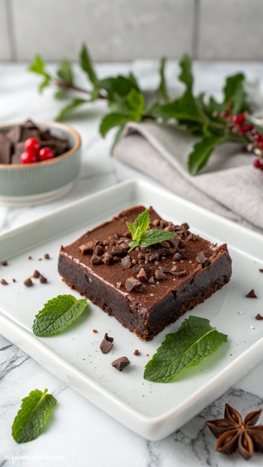 healthy christmas desserts Raw Vegan Chocolate Mint Brownies
