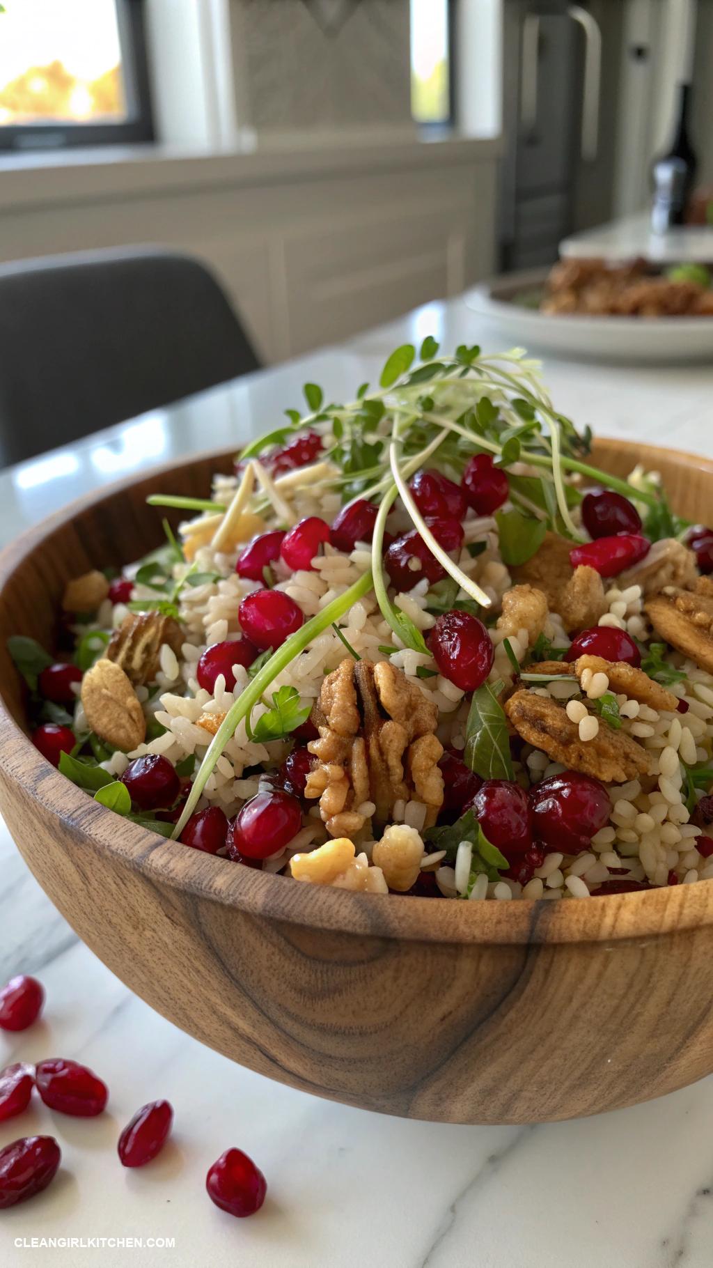 healthy christmas dinner Cranberry Walnut Wild Rice Salad