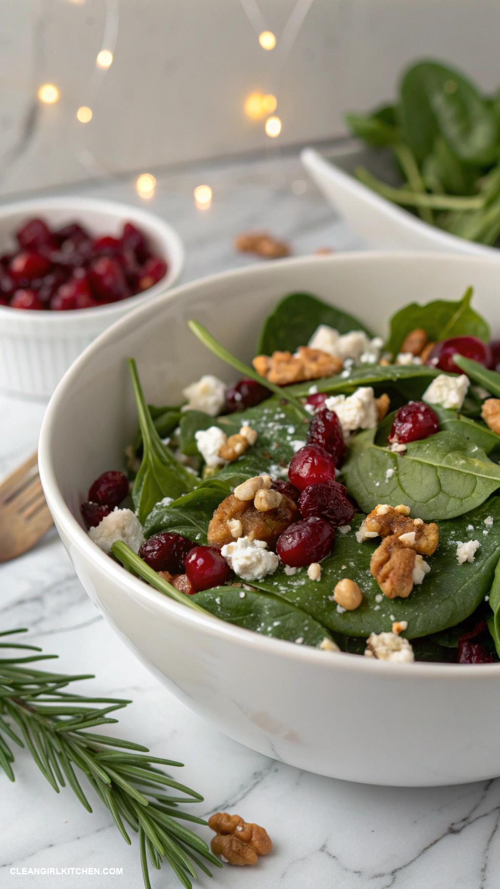 healthy christmas food Cranberry Spinach Salad