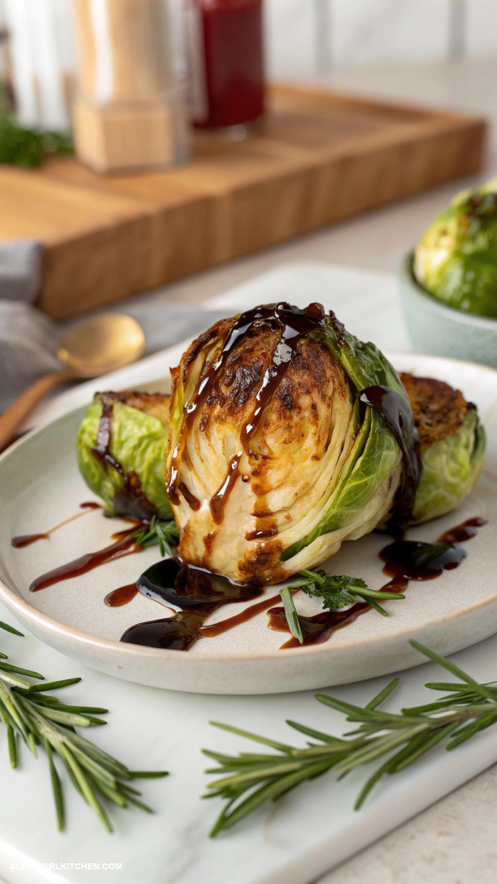 healthy christmas food Roasted Brussels Sprouts with Balsamic Glaze