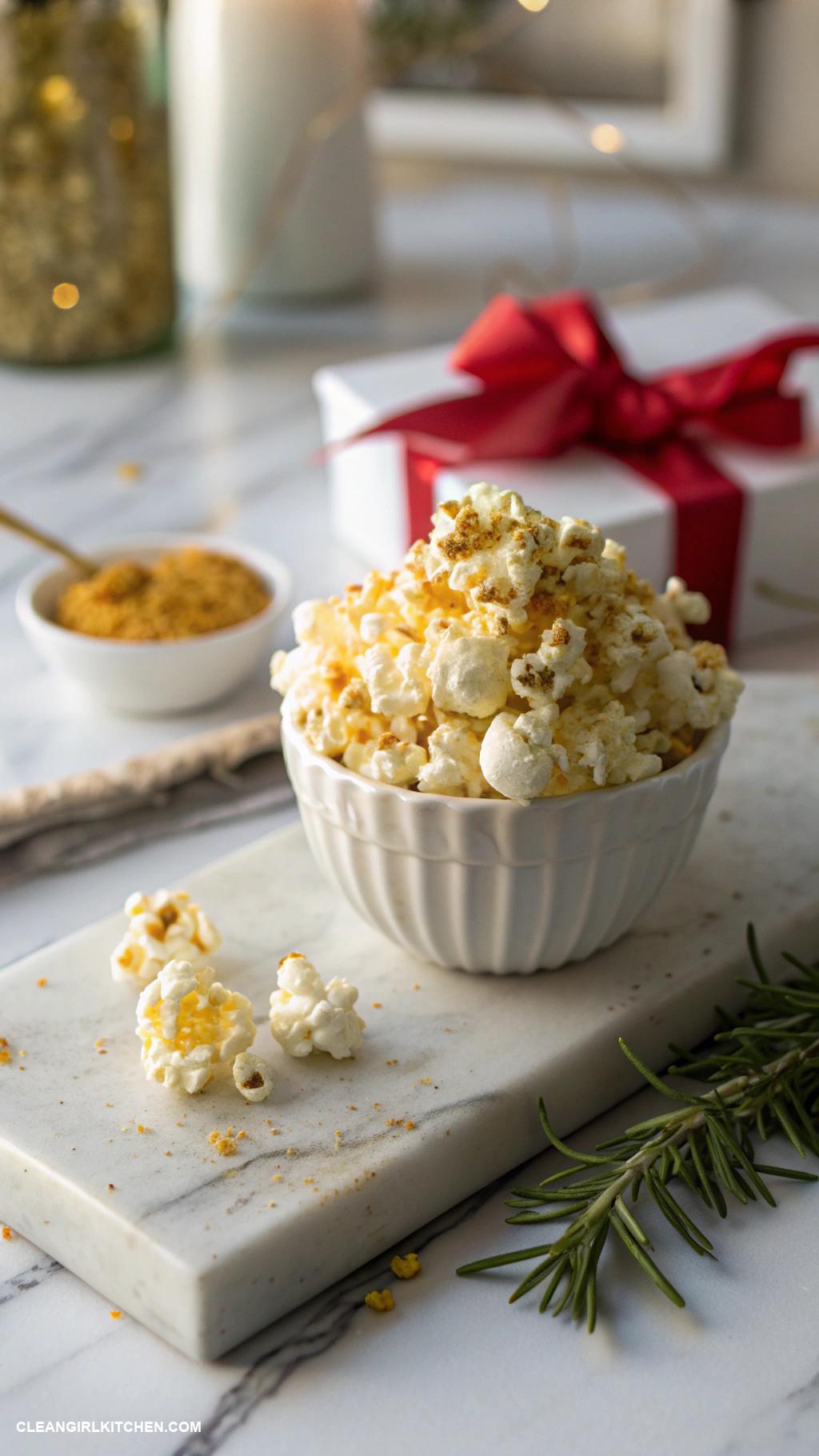 healthy christmas snacks Popcorn with Nutr nutritional Yeast