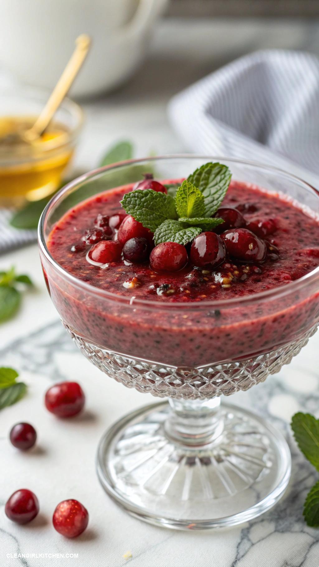 healthy christmas treats Cranberry Chia Seed Pudding
