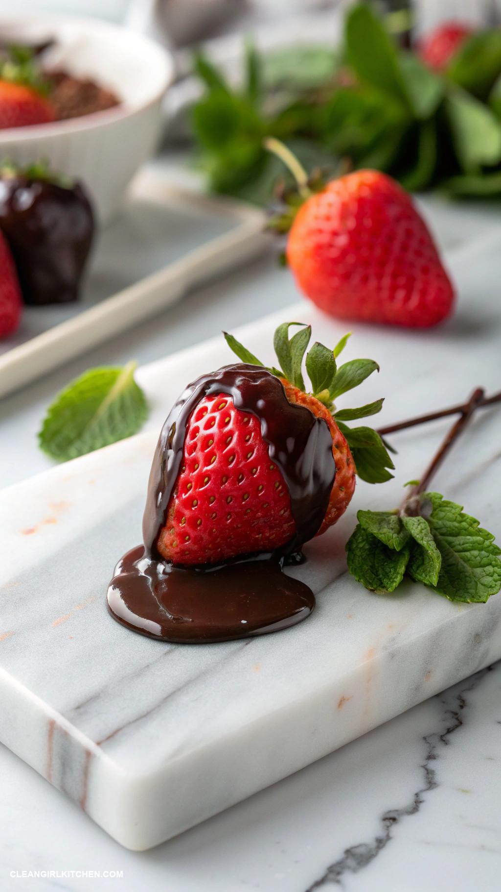 healthy christmas treats Dark Chocolate Dipped Fruit