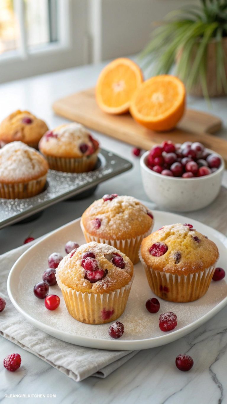 healthy cranberry orange muffins