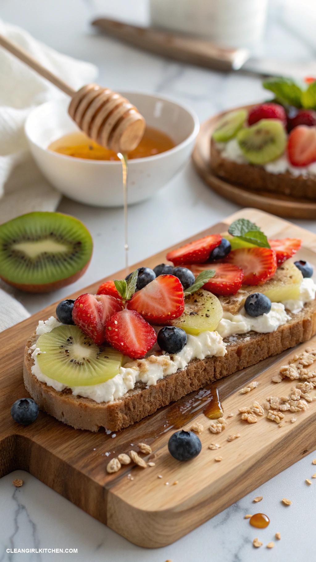 healthy toast recipes Oat Bread with Ricotta and Fresh Fruit