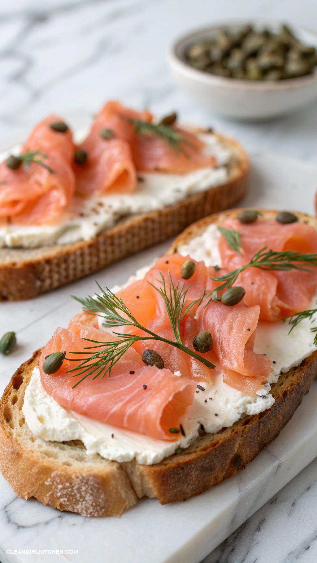 healthy toast recipes Sourdough Toast with Smoked Salmon and Cream Cheese