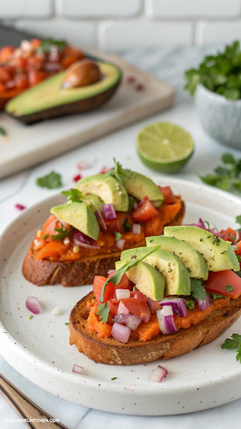 healthy toast recipes Sweet Potato Toast with Avocado and Salsa