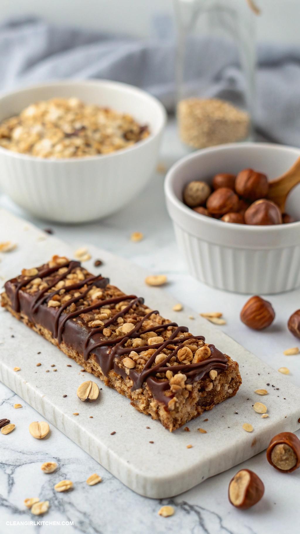 homemade granola bars Chocolate Hazelnut Granola Bars
