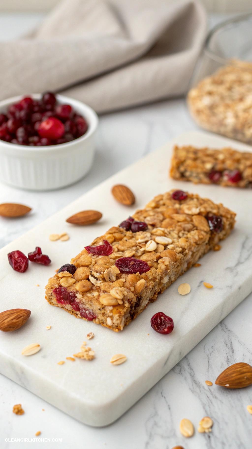 homemade granola bars Cranberry Almond Oatmeal Granola Bars