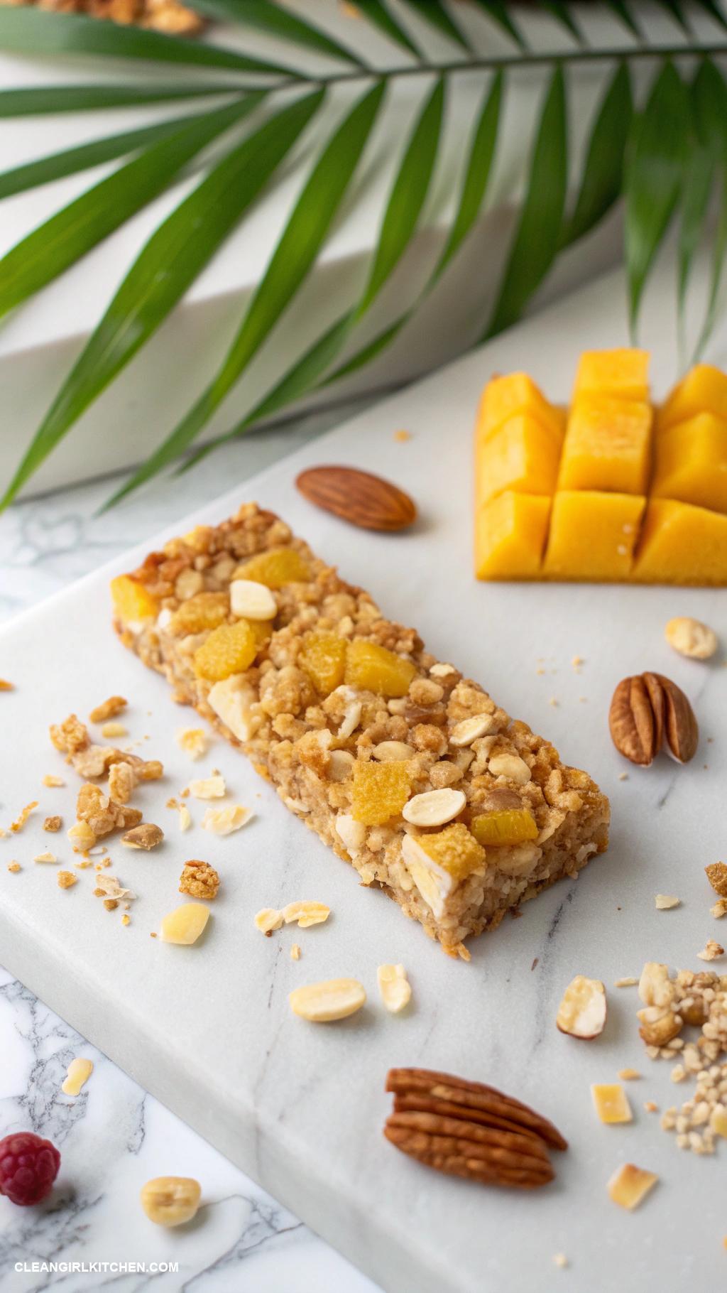 homemade granola bars Homemade Tropical Granola Bars with Pineapple and Mango