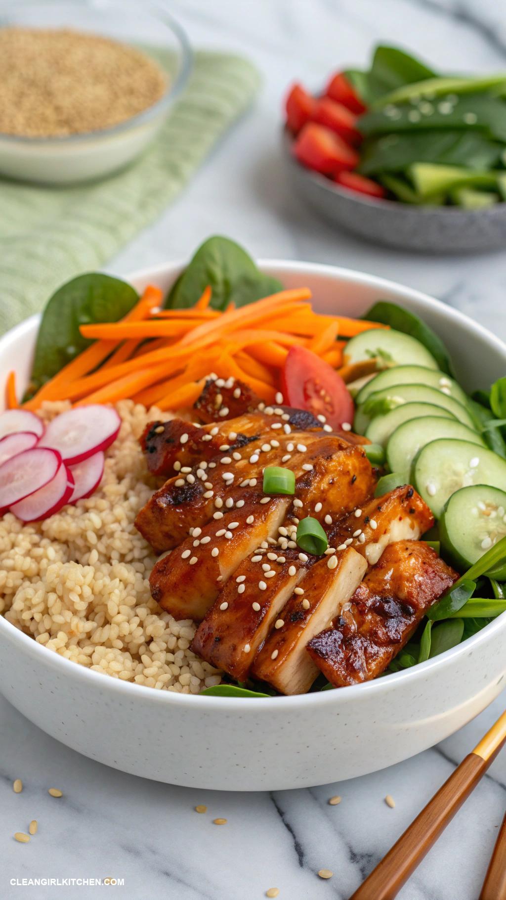 hot honey chicken bowls
