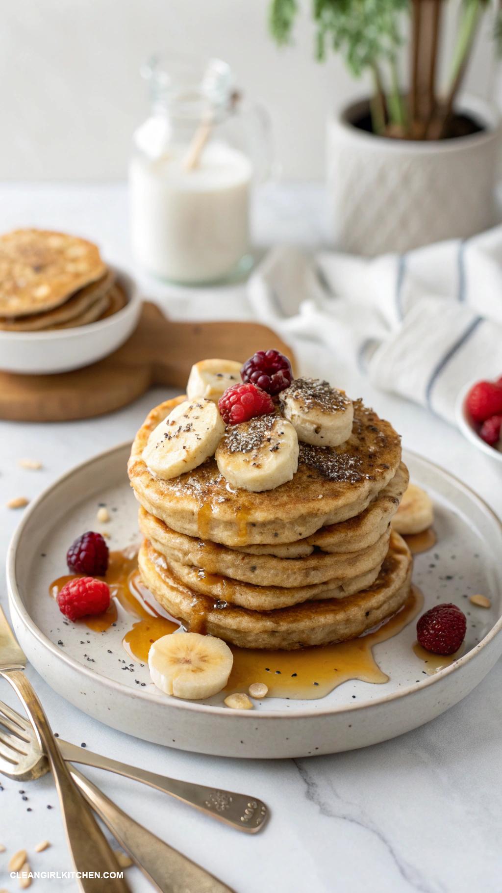 vegan recipes Banana Oatmeal Pancakes