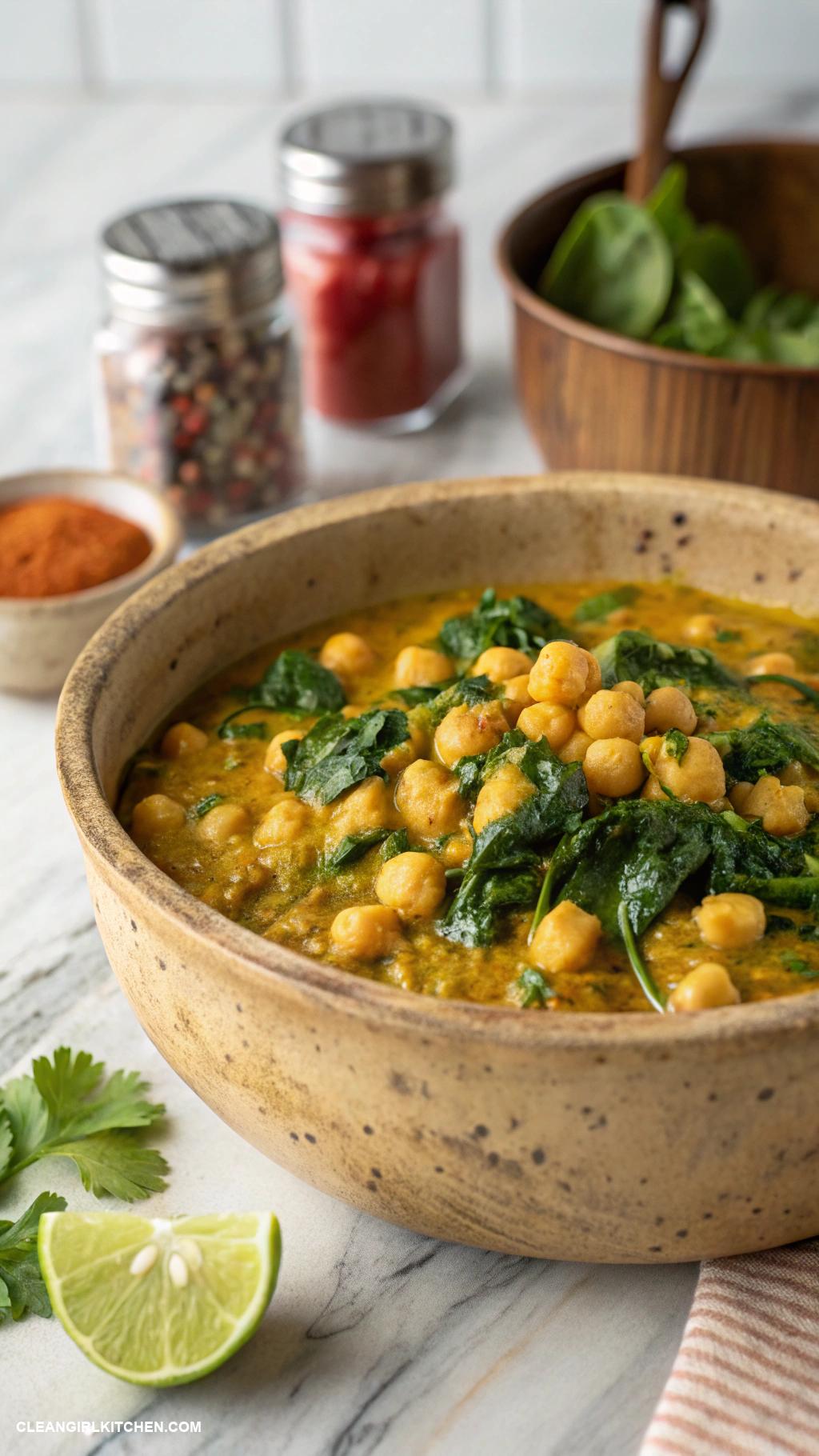 vegan recipes Chickpea and Spinach Curry