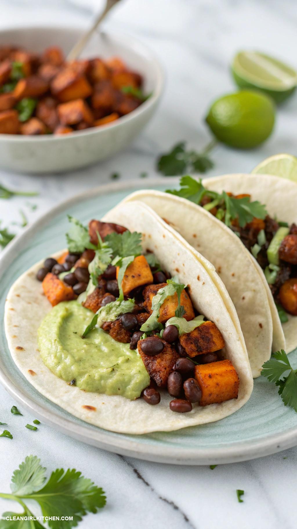 vegan recipes Sweet Potato and Black Bean Tacos