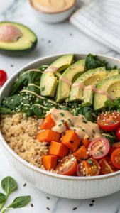 vegan recipes Vegan Buddha Bowl with Tahini Dressing
