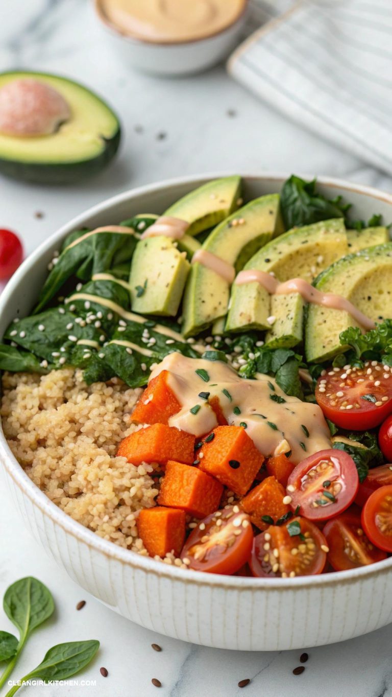 vegan recipes Vegan Buddha Bowl with Tahini Dressing