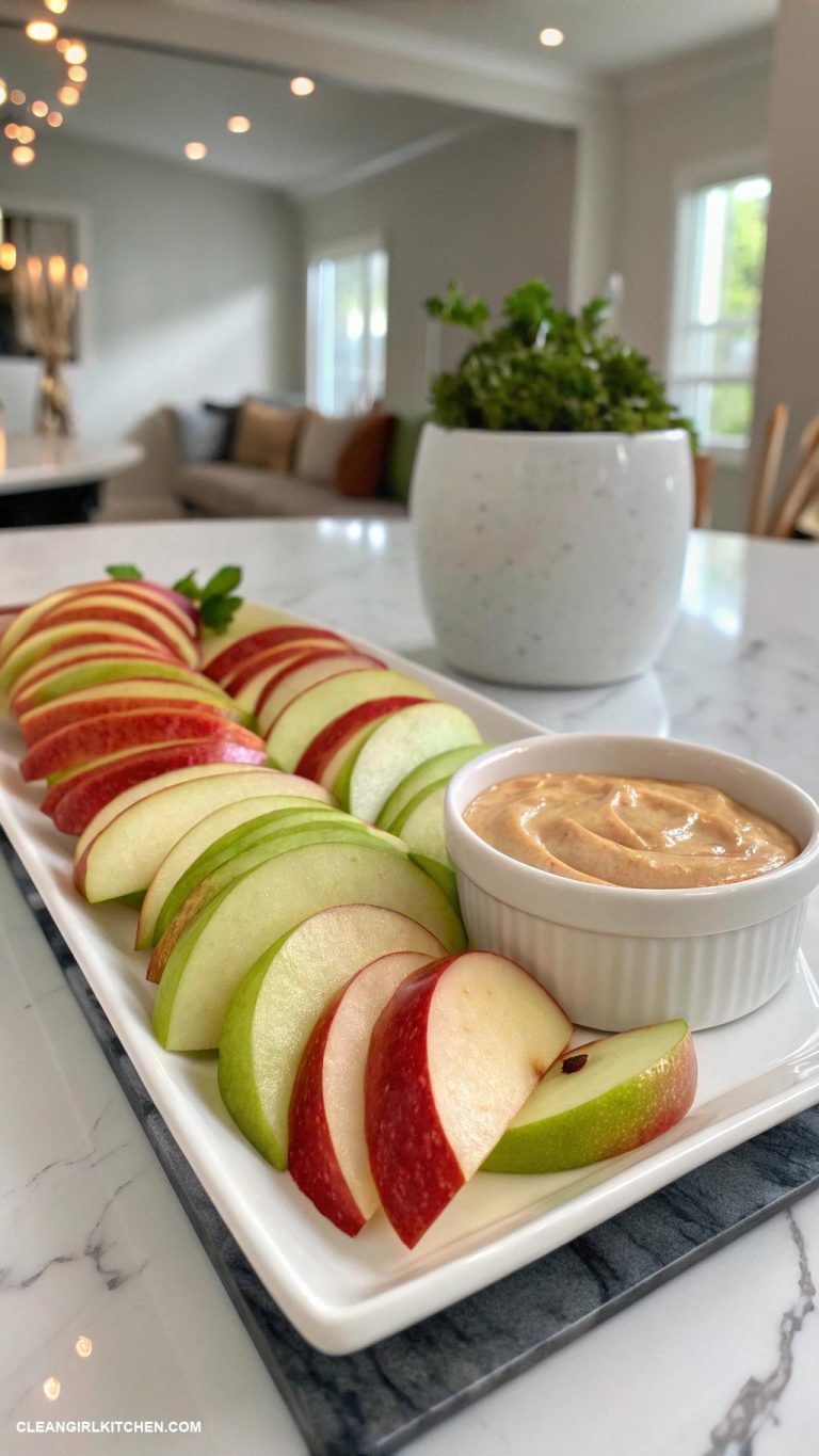 apple slices with almond butter dip