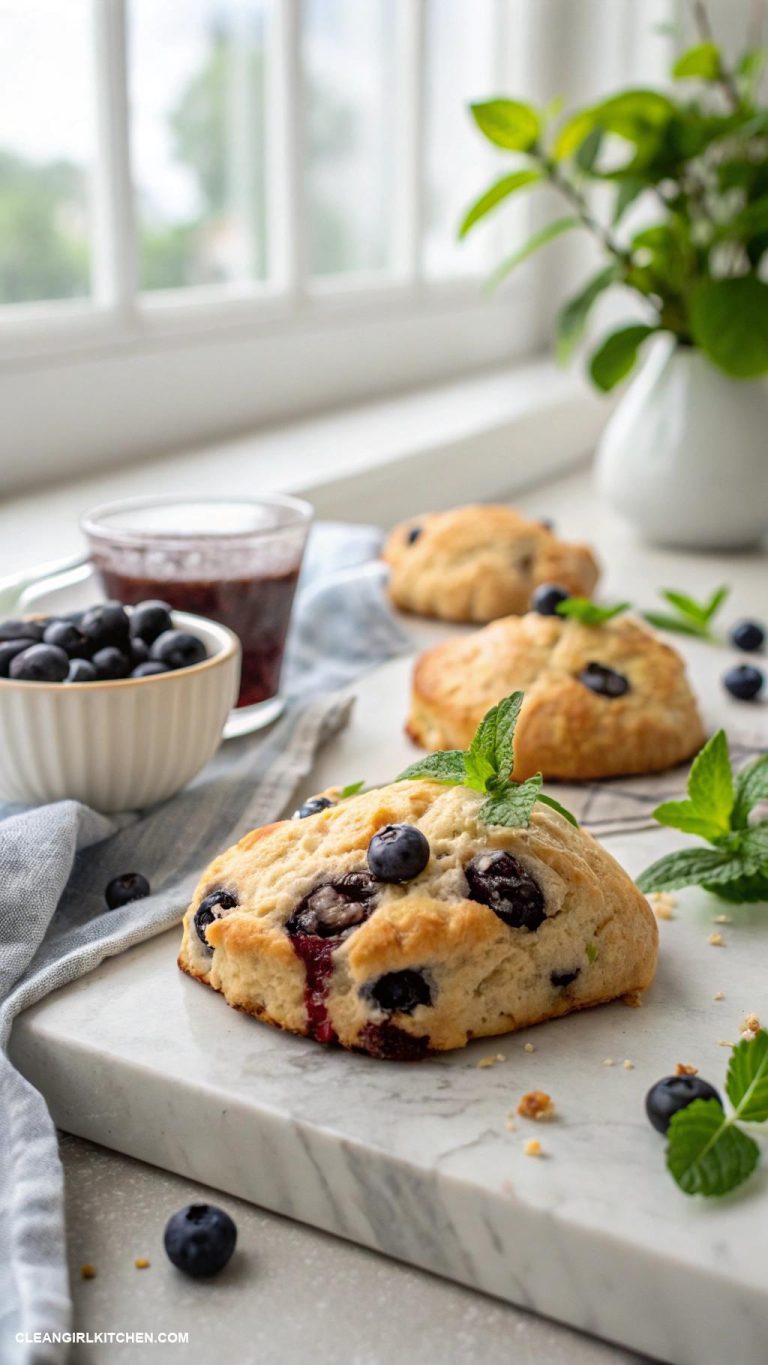healthy scones Almond flour scones with blueberries