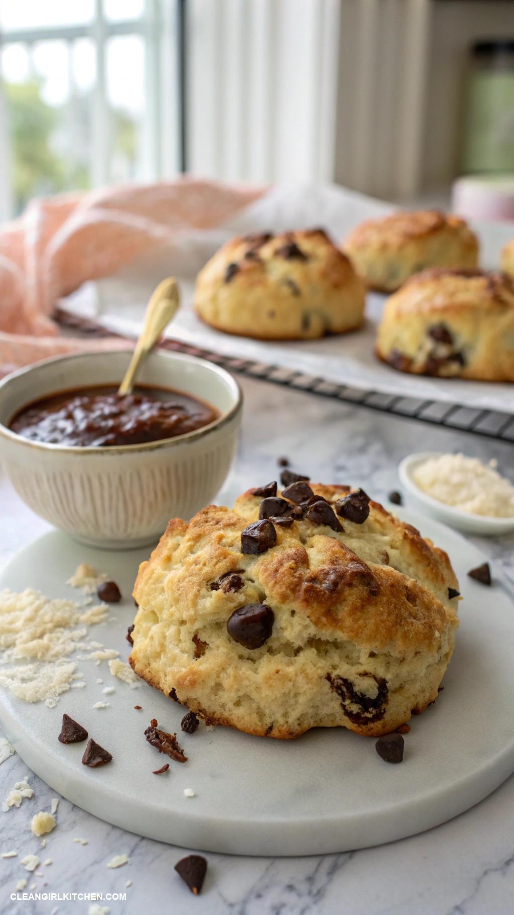 healthy scones Coconut flour scones with dark chocolate