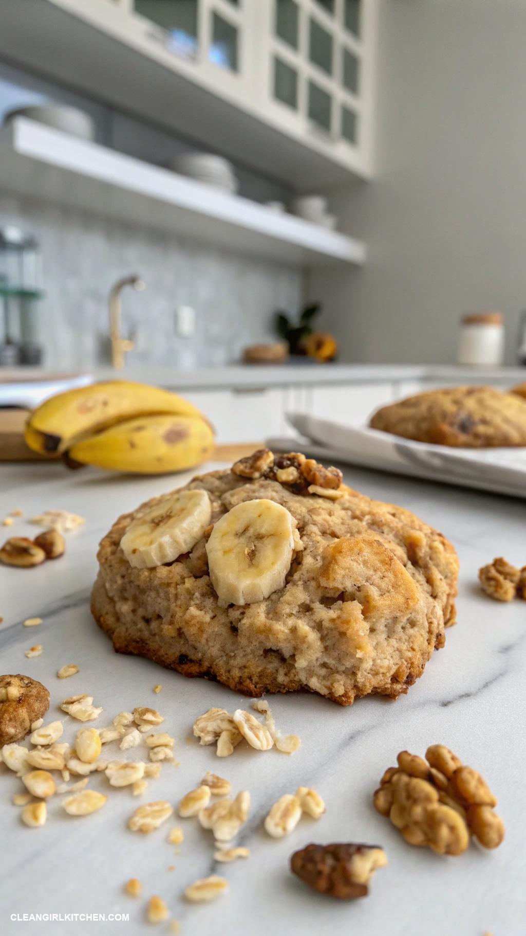 healthy scones Oatmeal scones with banana and walnuts