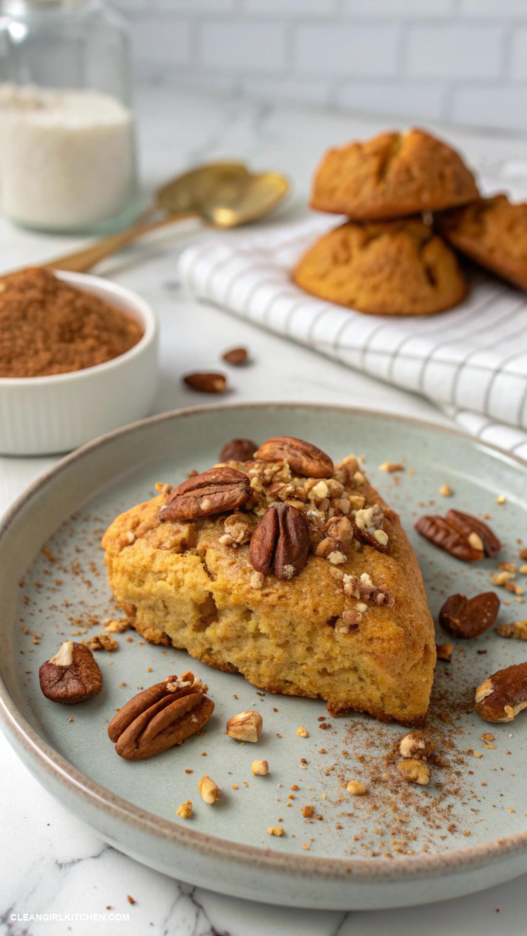 healthy scones Pumpkin scones with pecans and spices