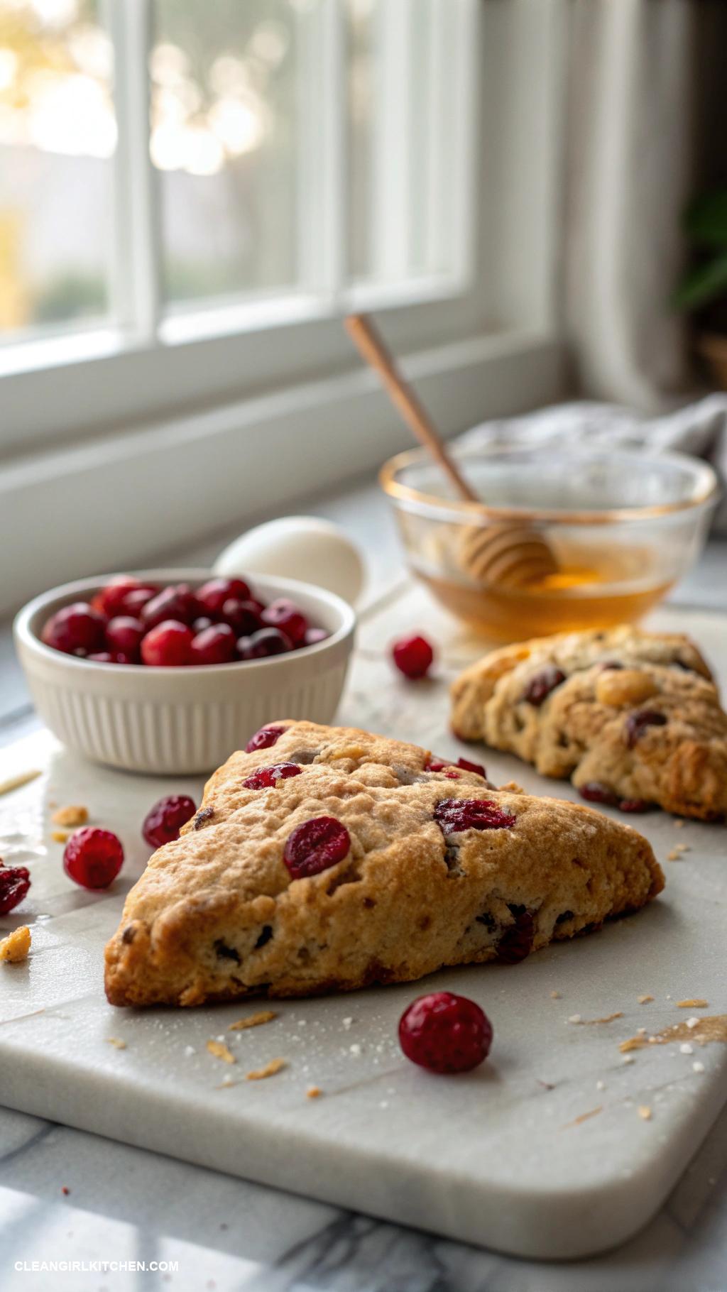 healthy scones Whole wheat scones with cranberries